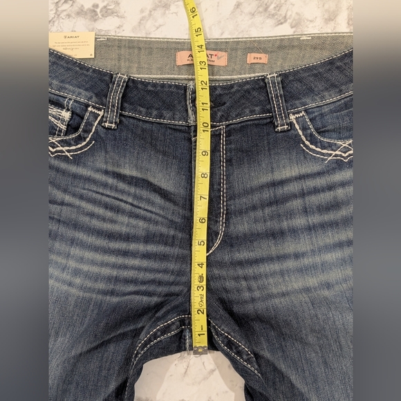 Ariat REAL Denim Jeans Womens (FITS 36 (TAG IS 29S) Blue Mid Rise Boot Cut - Picture 14 of 16